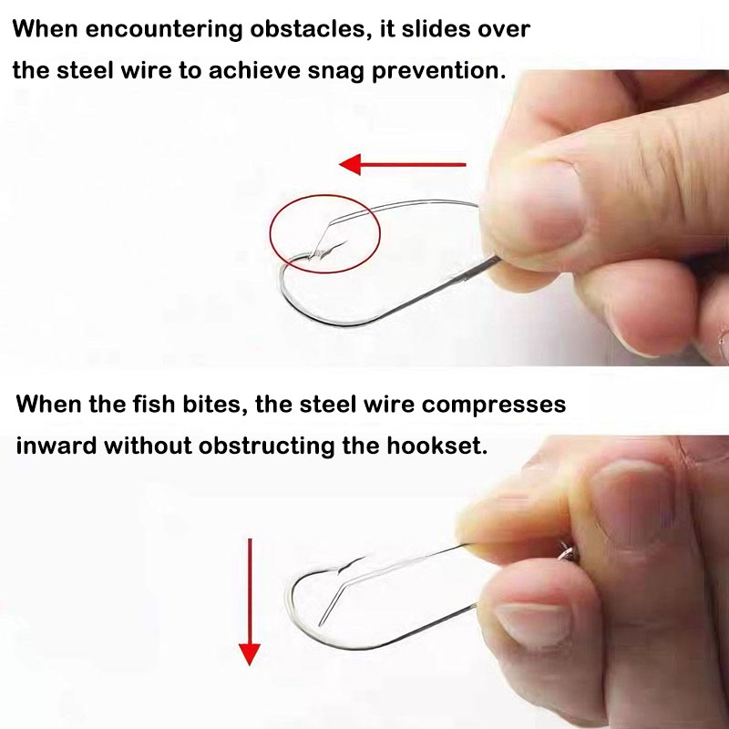 20/40Pcs Weedless Offset Worm  - Fishing Hook Size review and price
